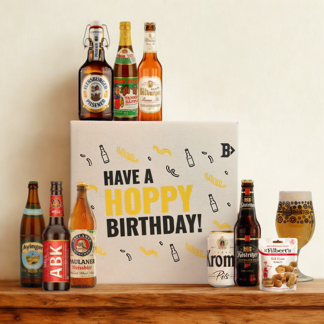 German Beer Hoppy Birthday Gift Box - Premium Selection - (8 Pack)