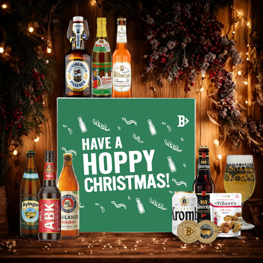 German Craft Beer Hoppy Christmas Gift Box with Glass - (8 Pack)