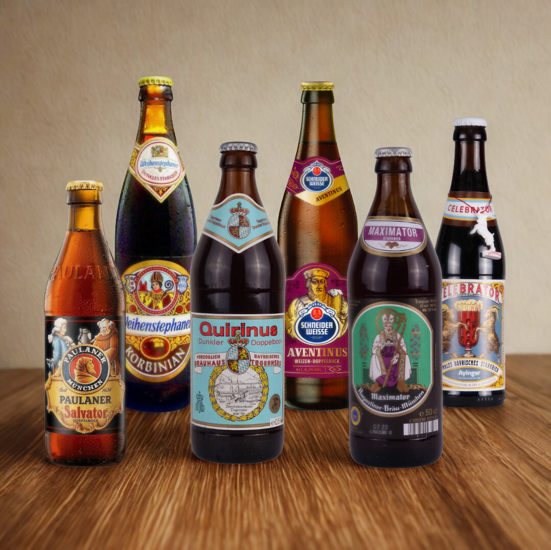 German Doppelbock Starkbier Festival Mixed Case (Augustiner, Paulaner, Ayinger, Schneider, Tegernseer & Weihenstephan) – 7–8.2% ABV (6 Pack)