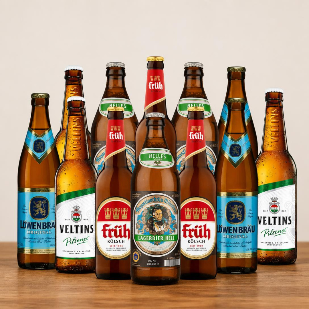 Best of German Breweries Premium Lager Mixed Case 500ml Bottles (12 Pack) – Augustiner, Löwenbräu, Veltins &amp; Fruh Kolsch
