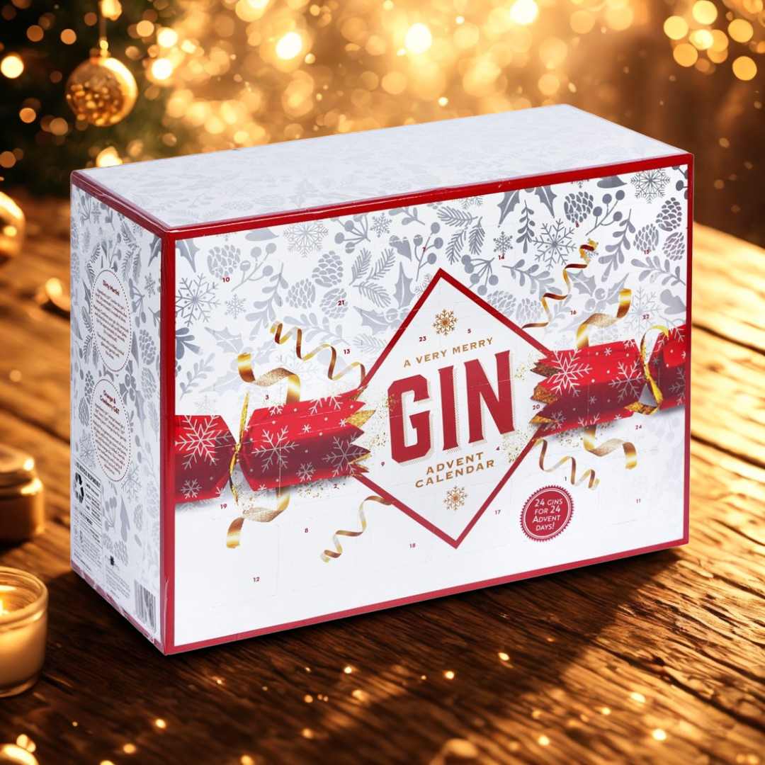 Gin Advent Calendar – 24 Premium Gins in White & Red Gift Box
