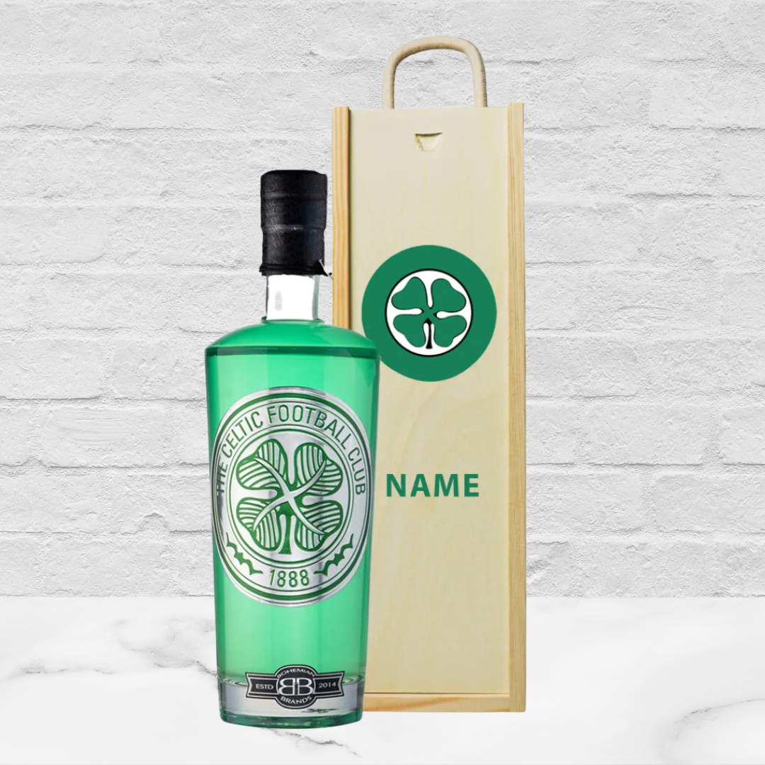 Glasgow Celtic Football Key Lime Vodka in Personalised Presentation Box (70cl) - 37.5% ABV - BEERHUNTER