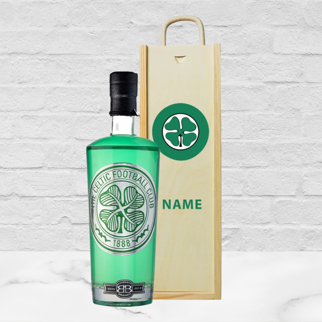 Glasgow Celtic Football Key Lime Vodka in Personalised Presentation Box (70cl) - 37.5% ABV