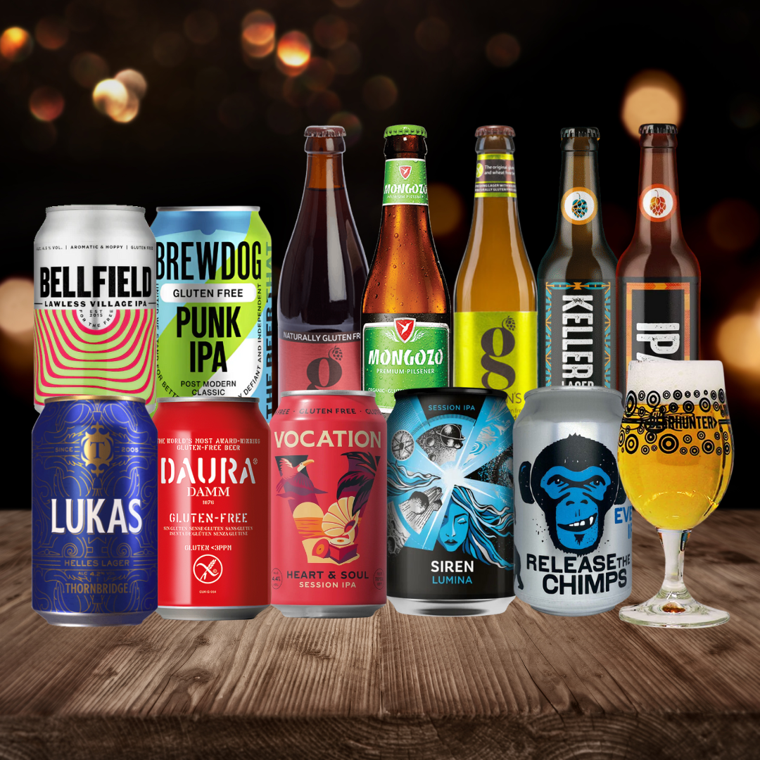 Gluten Free & Vegan Craft Beer Case Gift Set with Glass (12 Pack)