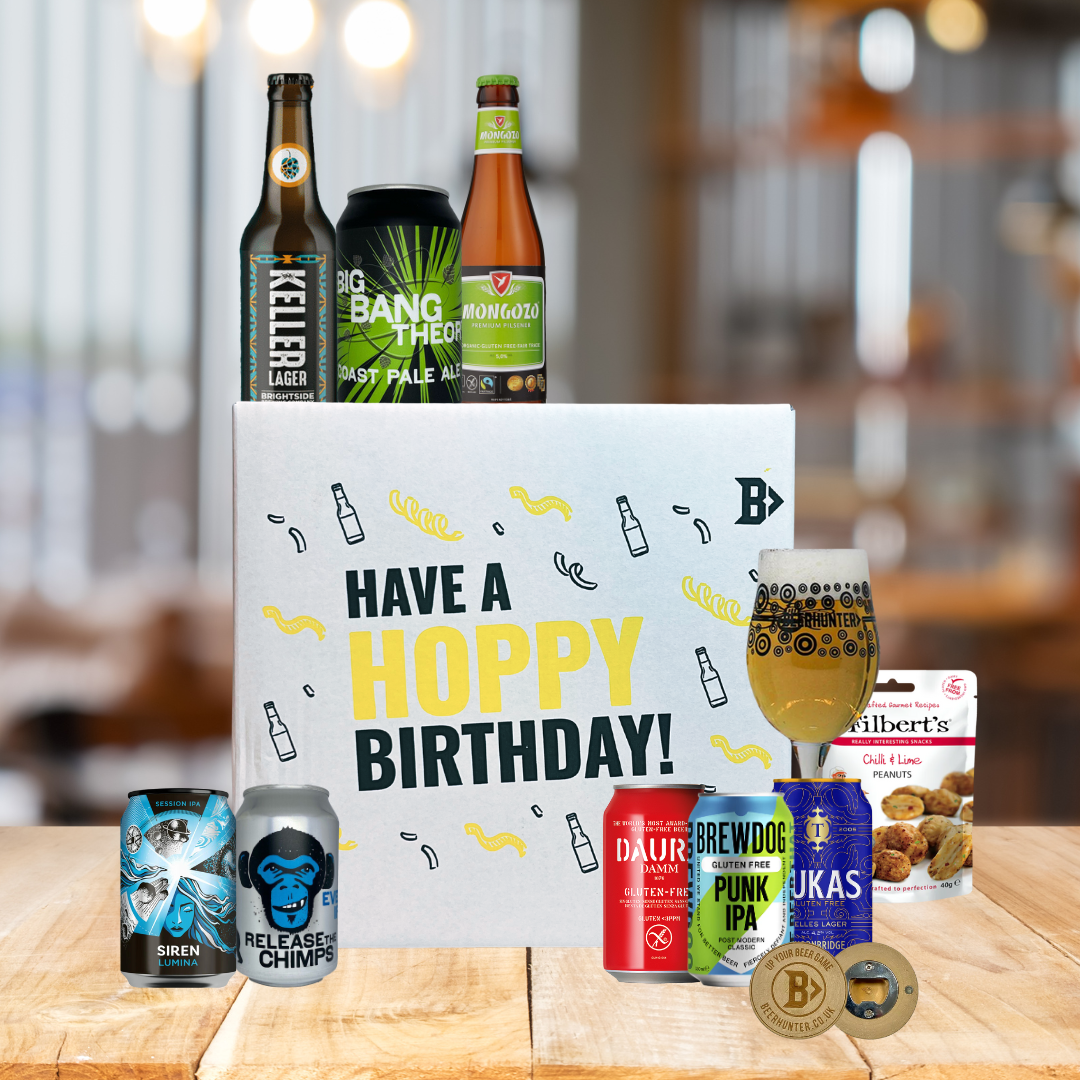 Gluten Free Beer Hoppy Birthday Gift Box with Glass - (8 Pack)