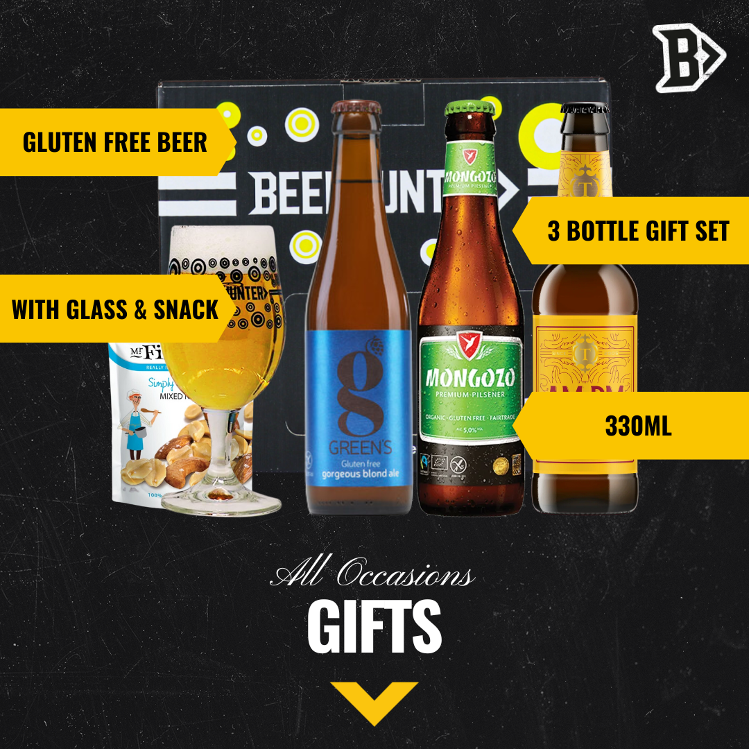 Gluten Free Beer Gift Set with Branded Glass (3 Pack) - BEERHUNTER