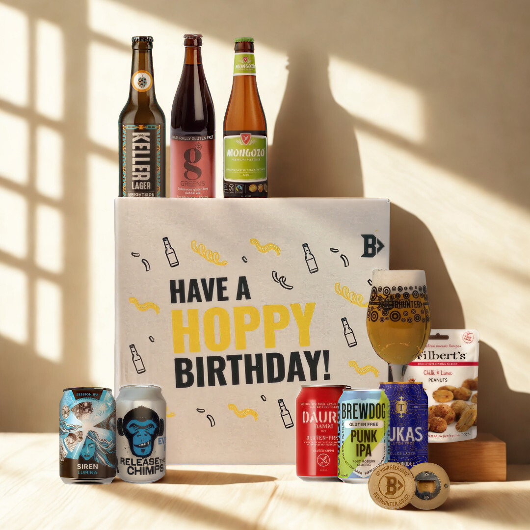 Gluten Free Beer Hoppy Birthday Gift Box with Glass - (8 Pack)