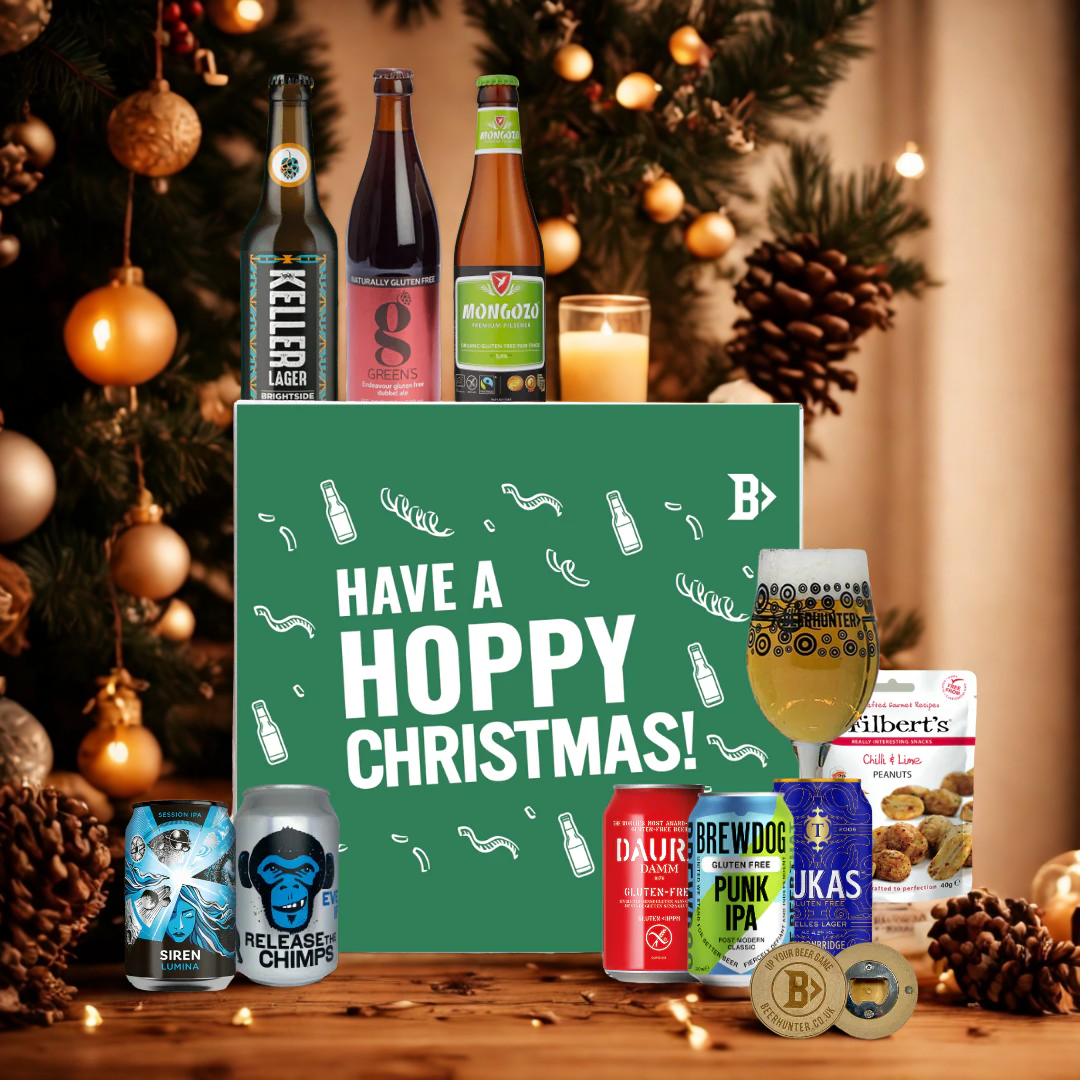 Gluten Free Beer Hoppy Christmas Gift Box with Glass - (8 Pack)