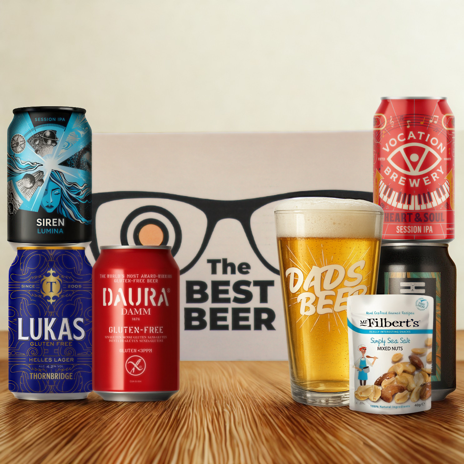 Gluten Free Craft Beer “Best Dad” Gift Pack with Dad’s Beer Glass