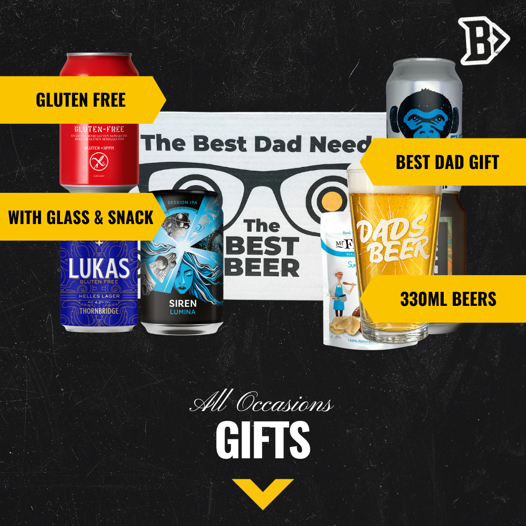 Gluten Free Craft Beer “Best Dad” Gift Pack with Dad’s Beer Glass