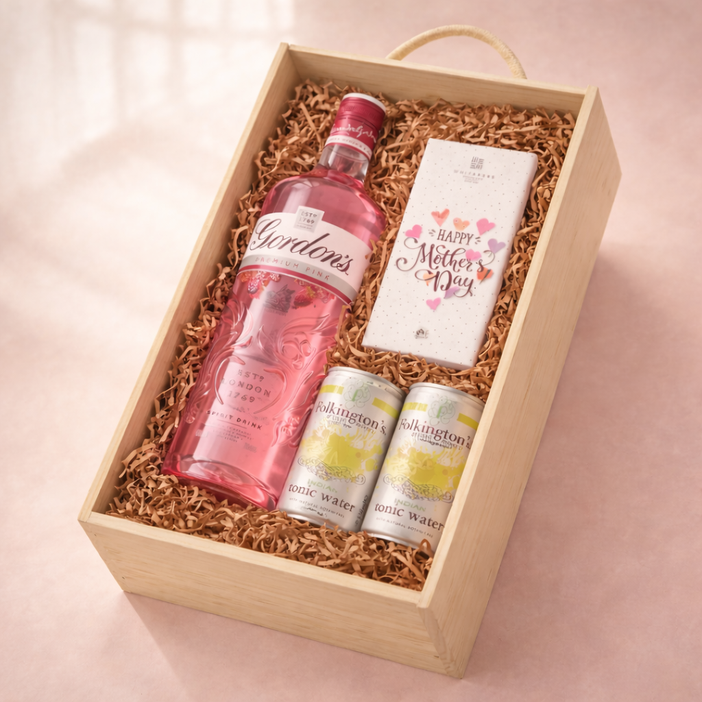 Gordon's Pink Gin Mother’s Day Gift Box with Folkington’s Tonics & Chocolate