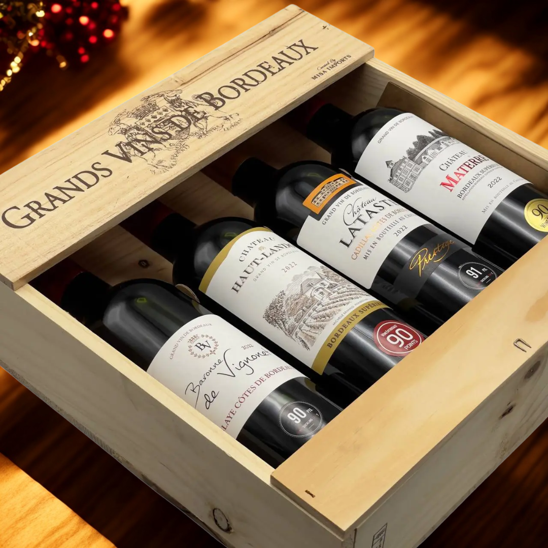Grands Vins de Bordeaux – Premium Red Wine Gift Set 13.5% ABV (4 x75cl)
