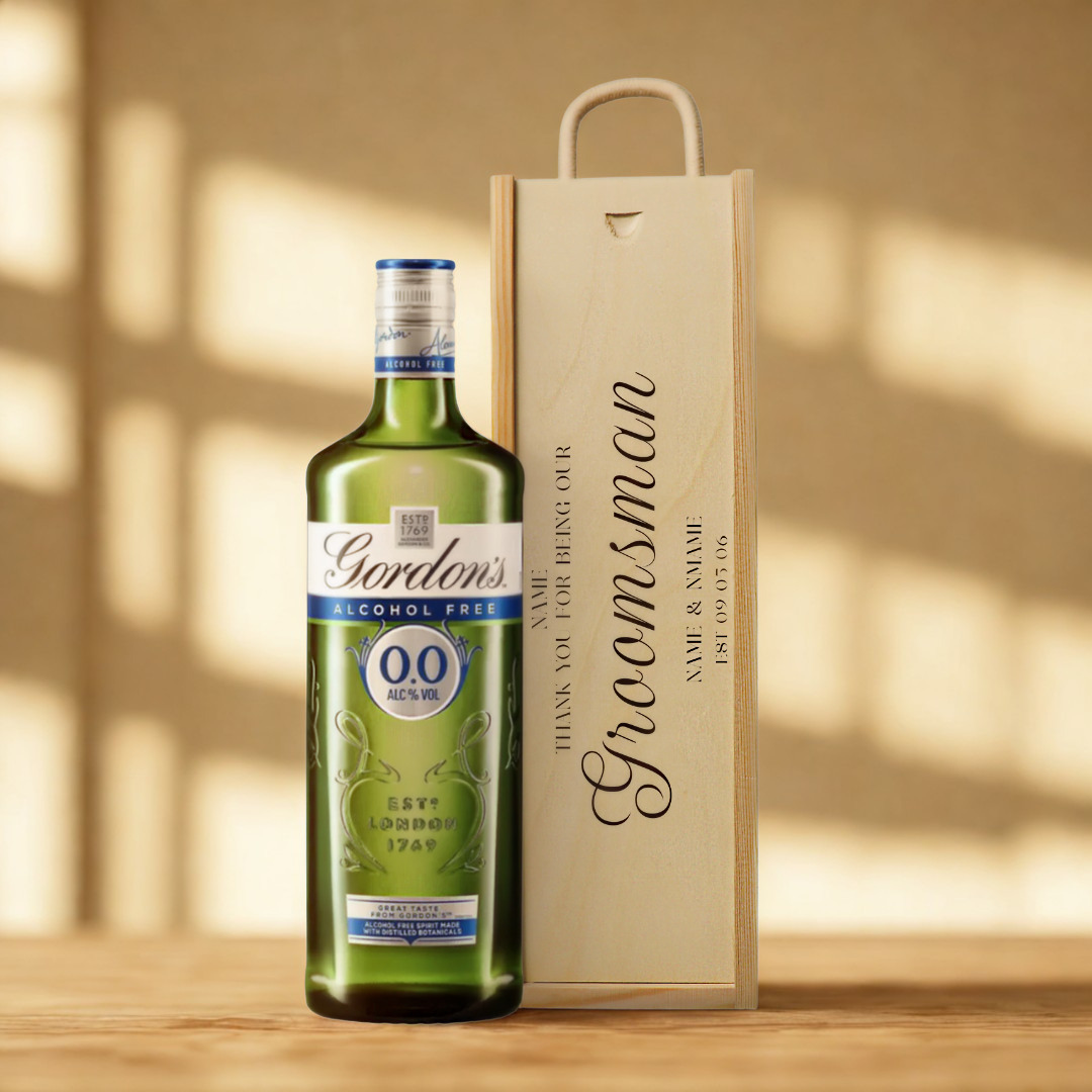 Personalised Groomsmen Gin Gift Set with Wooden Presentation Box