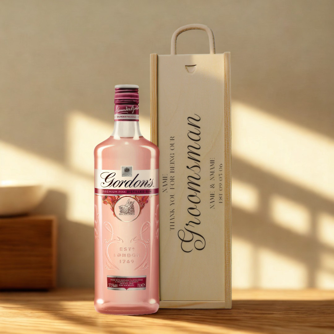 Personalised Groomsmen Gin Gift Set with Wooden Presentation Box