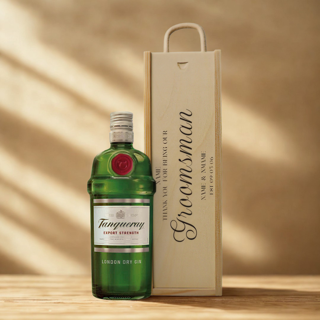 Personalised Groomsmen Gin Gift Set with Wooden Presentation Box