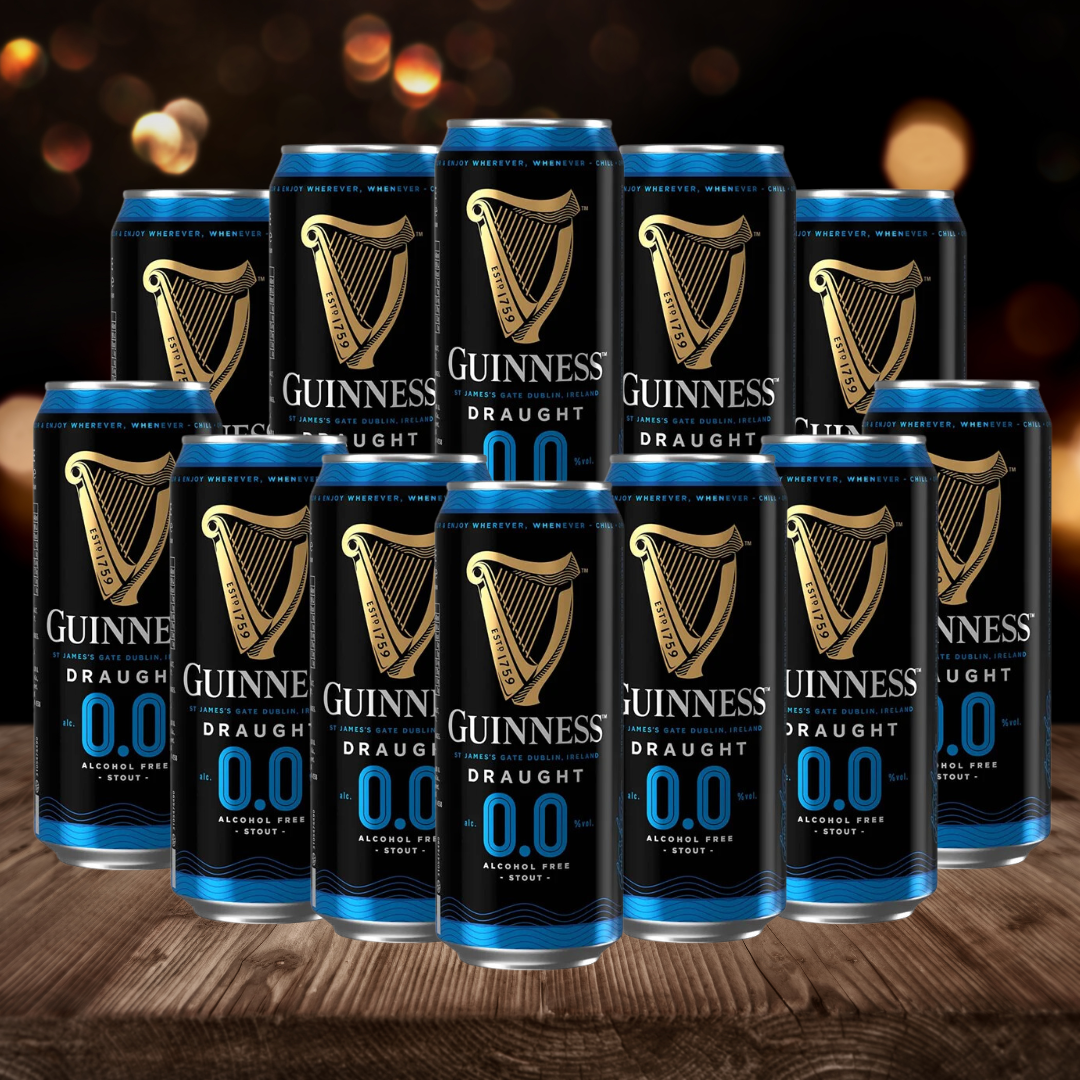 Guinness Draught Alcohol Free Stout 440ml Cans (12 Pack) - 0.0% ABV - BEERHUNTER