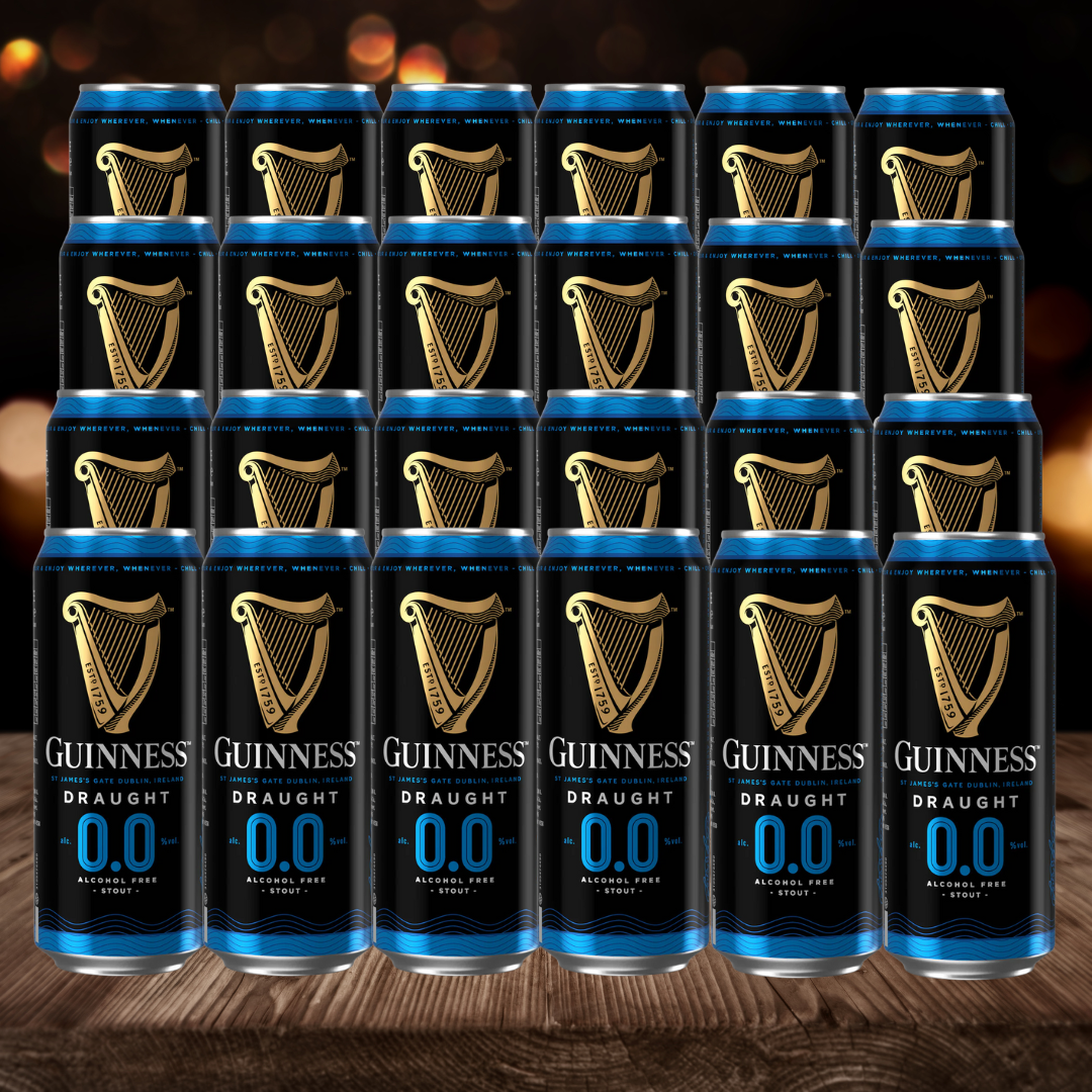 Guinness Draught Alcohol Free Stout 440ml Cans (24 Pack) - 0.0% ABV - BEERHUNTER