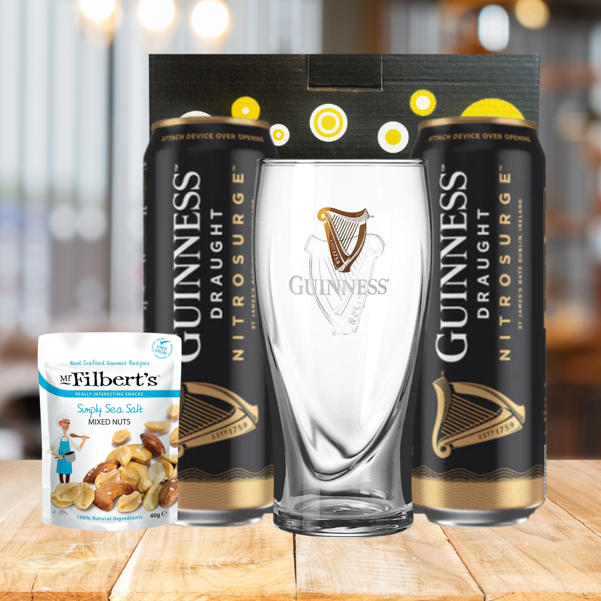 Guinness NitroSurge Stout Cans Gift Set with Guinness Glass (2 Pack)
