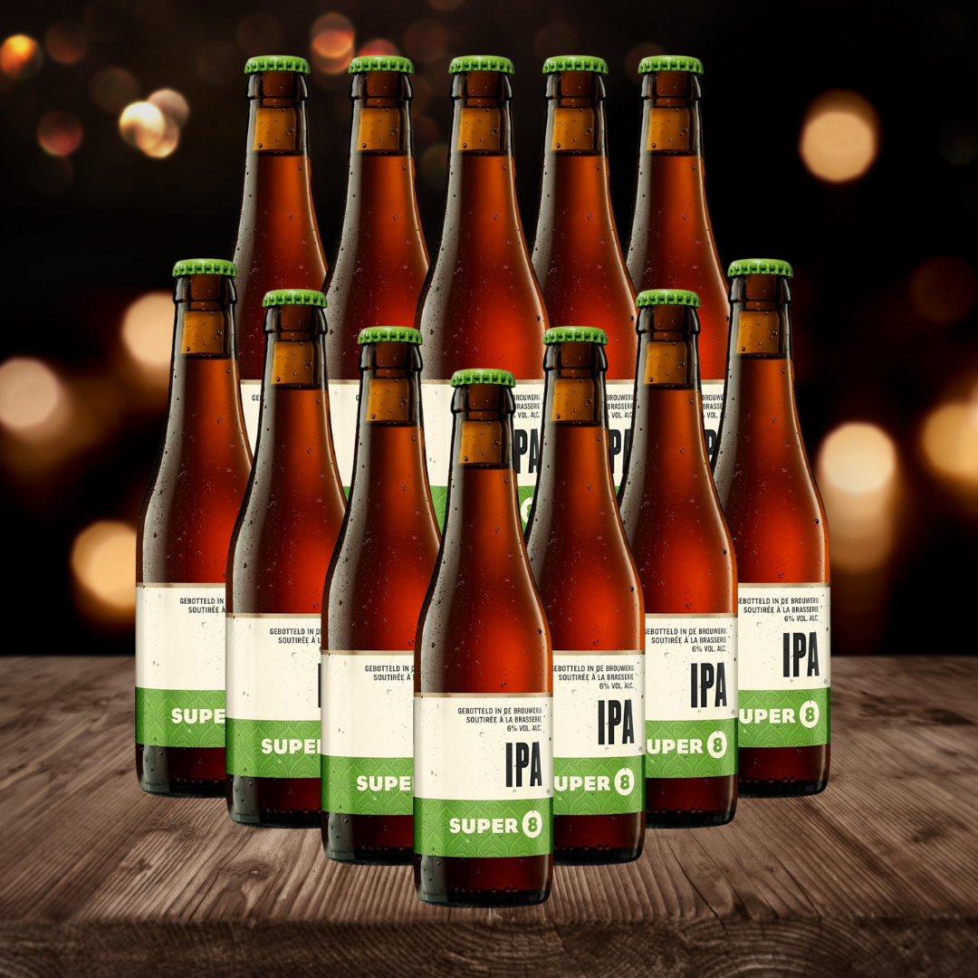 Haacht Super 8 IPA Belgian Beer 330ml Bottles - 6.0% ABV (12 Pack)