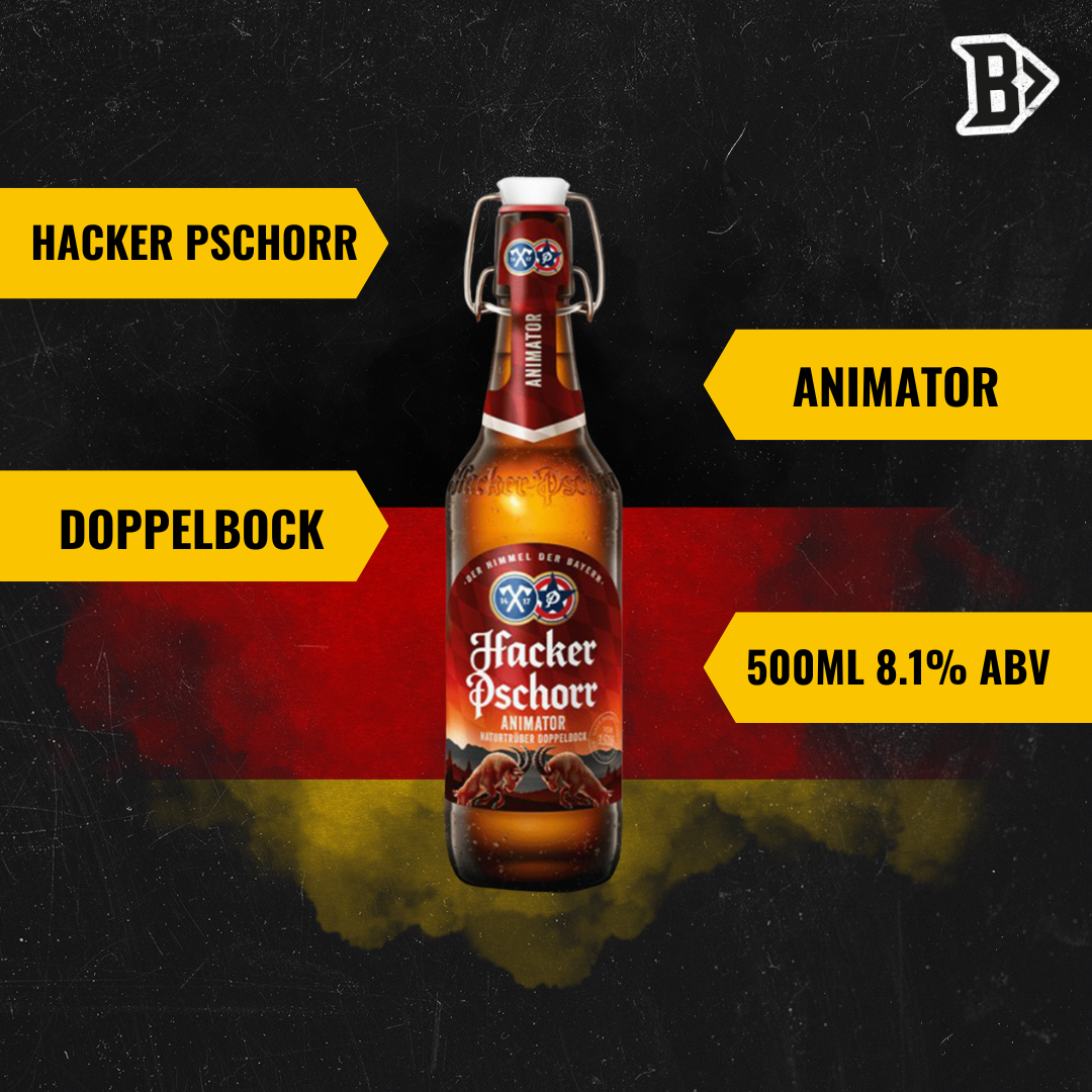 Hacker Pschorr Animator German Doppelbock 500ml Bottles - 8.1% ABV (12 Pack)