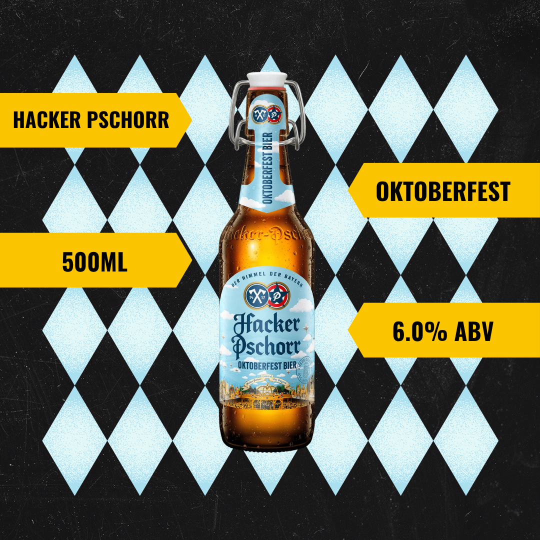 Hacker-Pschorr Oktoberfest Bier 500ml Bottles - 5.9% ABV (Multipack)