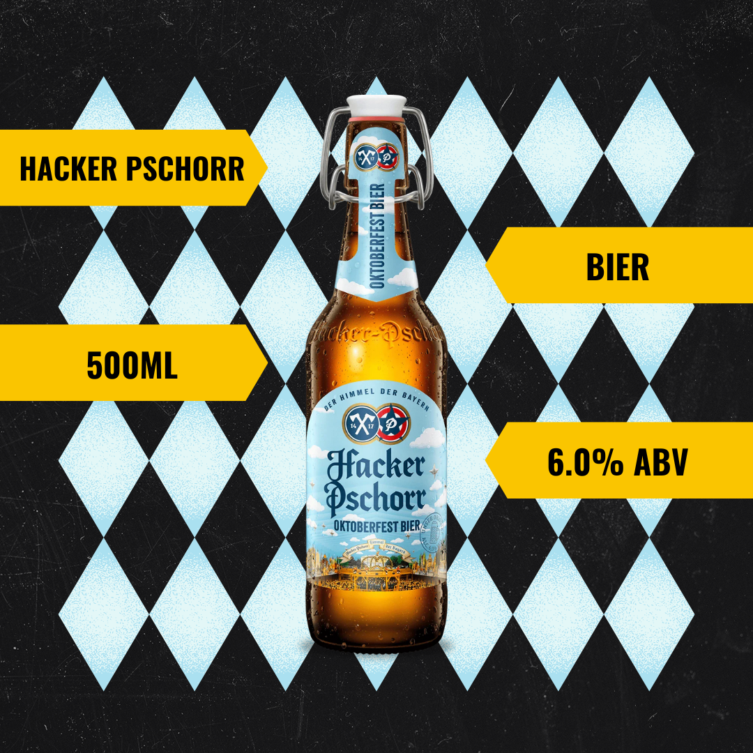 Hacker Pschorr Oktoberfest Limited Edition Bier Beer 500ml Bottles - 6.0% ABV (12 Pack) - BEERHUNTER
