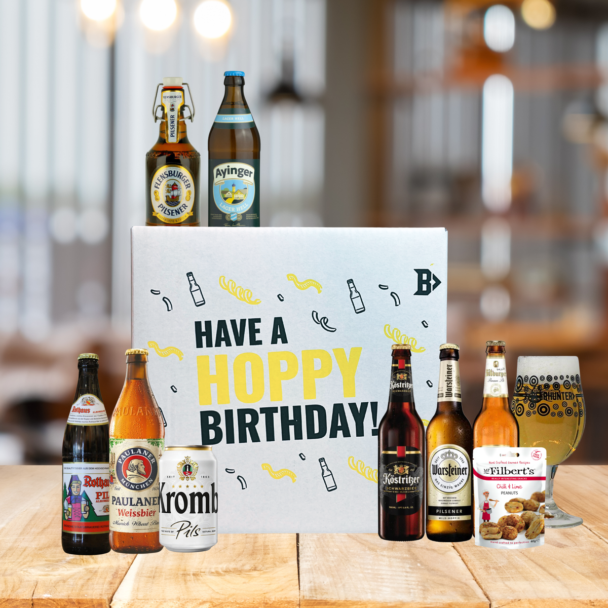 German Beer Hoppy Birthday Gift Box - Premium Selection - (8 Pack)
