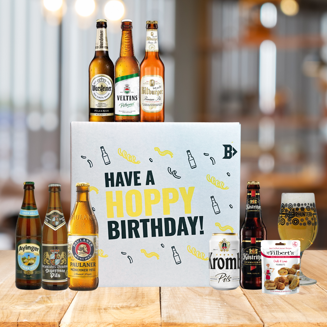 German Beer Hoppy Birthday Gift Box - Premium Selection - (8 Pack)