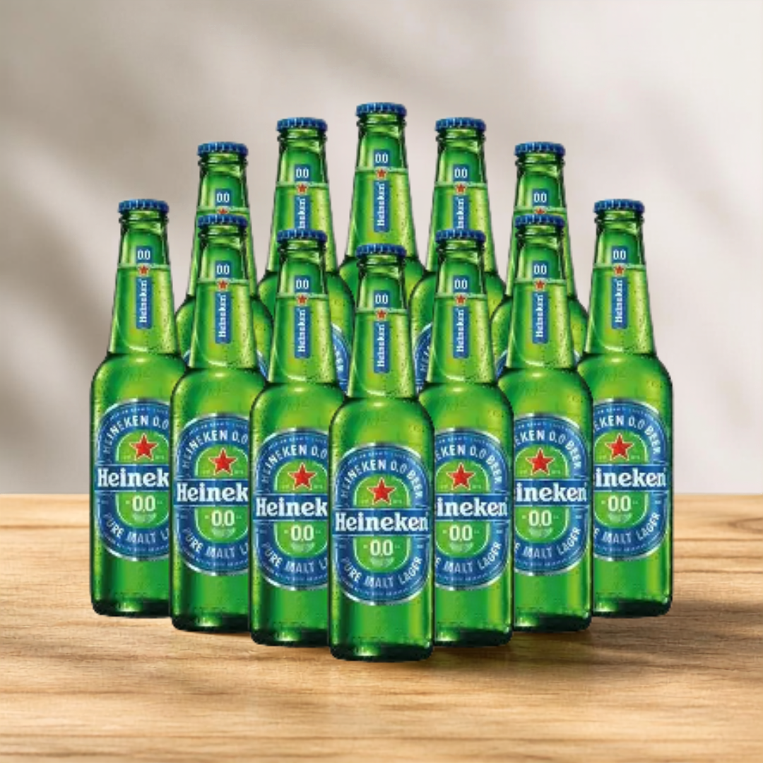 Heineken 0.0 Alcohol Free Beer 330ml Bottles - 0.0% ABV (Multipack)