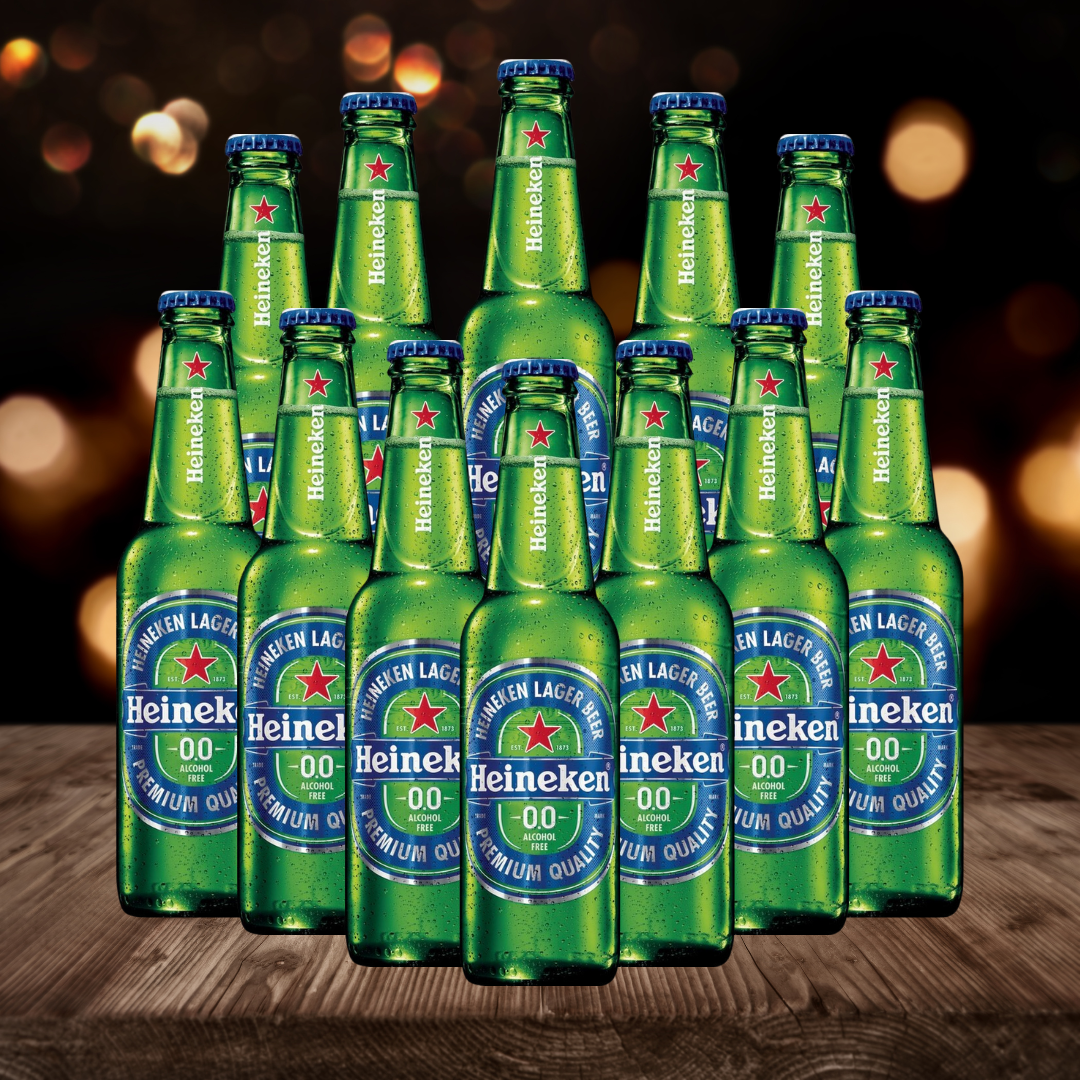 Heineken 0.0 Alcohol Free Beer 330ml Bottles - 0.0% ABV (12 Pack) - BEERHUNTER