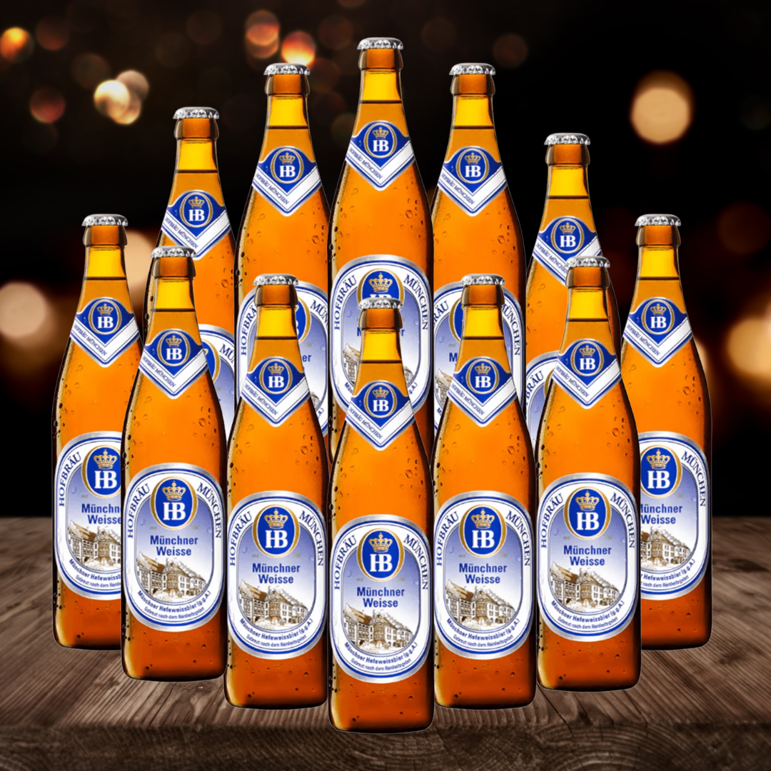 Hofbräu Münchner Weisse German Wheat Beer 500ml Bottles - 5.1% ABV (12 Pack)