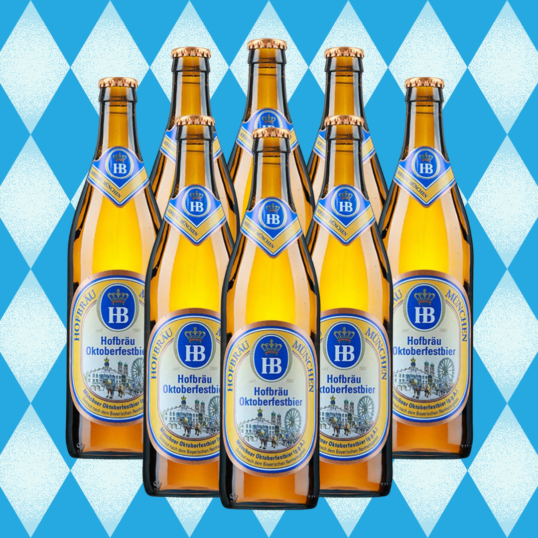 Hofbräu Oktoberfest Beer 500ml Bottles with FREE Hofbrau Stein - 6.3% ABV (8 Pack) - BEERHUNTER