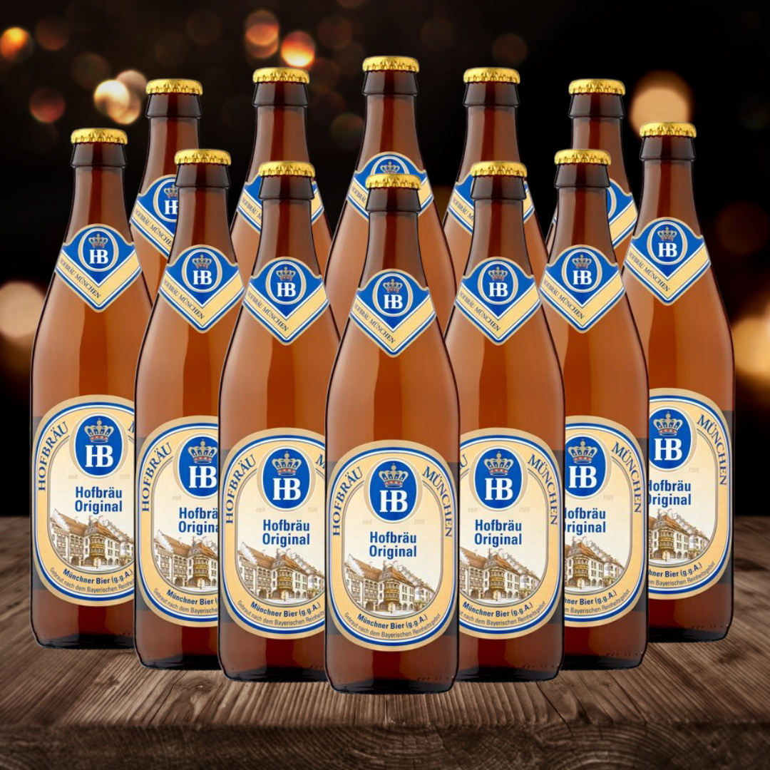 Hofbräu Original German Lager Helles 500ml Bottles - 5.1% ABV (12 Multipack) - BEERHUNTER