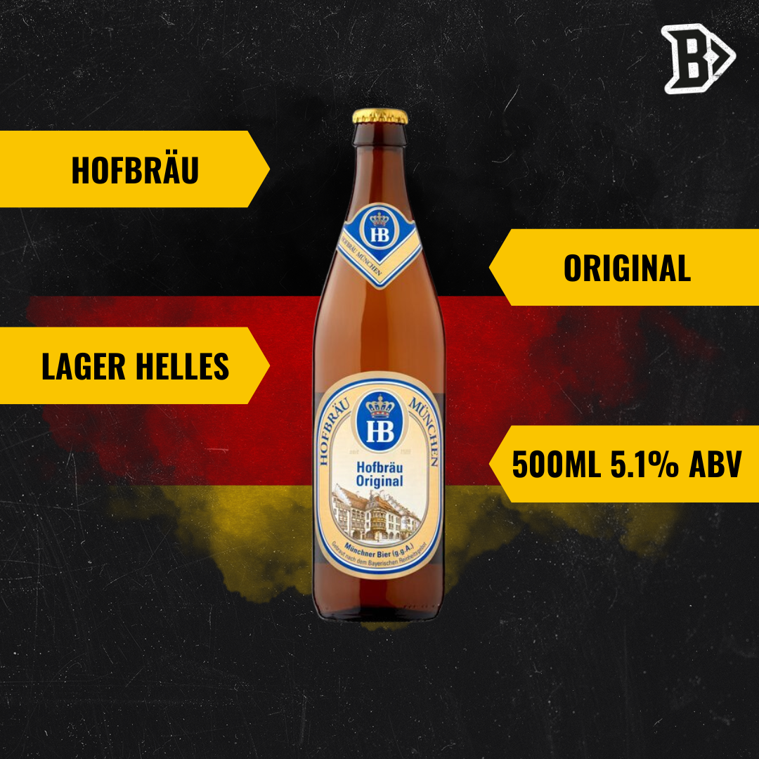 Hofbräu Original German Lager Helles 500ml Bottles - 5.1% ABV (12 Multipack) - BEERHUNTER