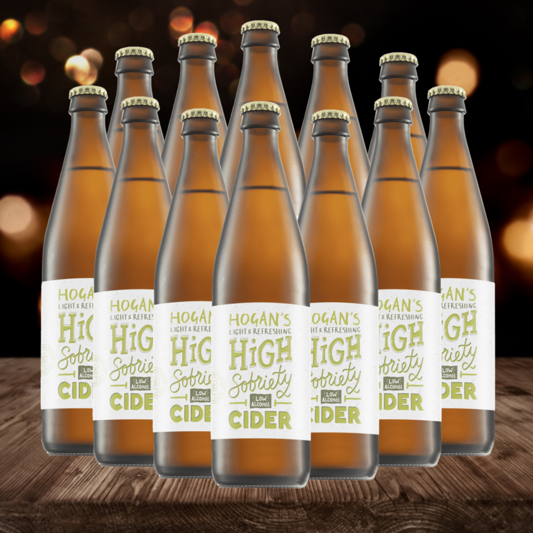 Hogan&#39;s Cider High Sobriety Cider 500ml bottles - 1% ABV (12 Pack) - BEERHUNTER