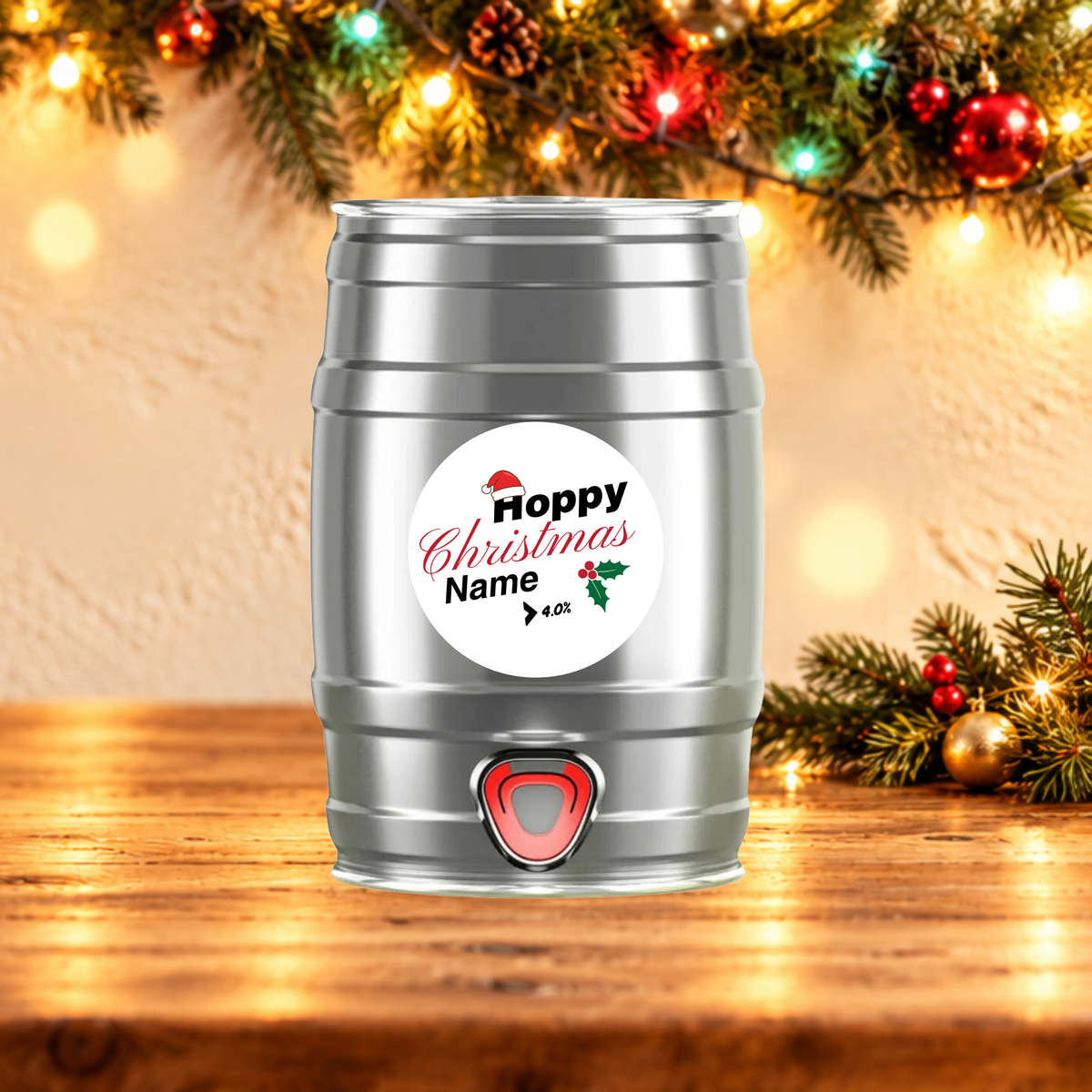 Personalised Hoppy Christmas Blackjack Brewery Dinner Ale Mini Party Keg - 4.0% ABV (5 Litre)