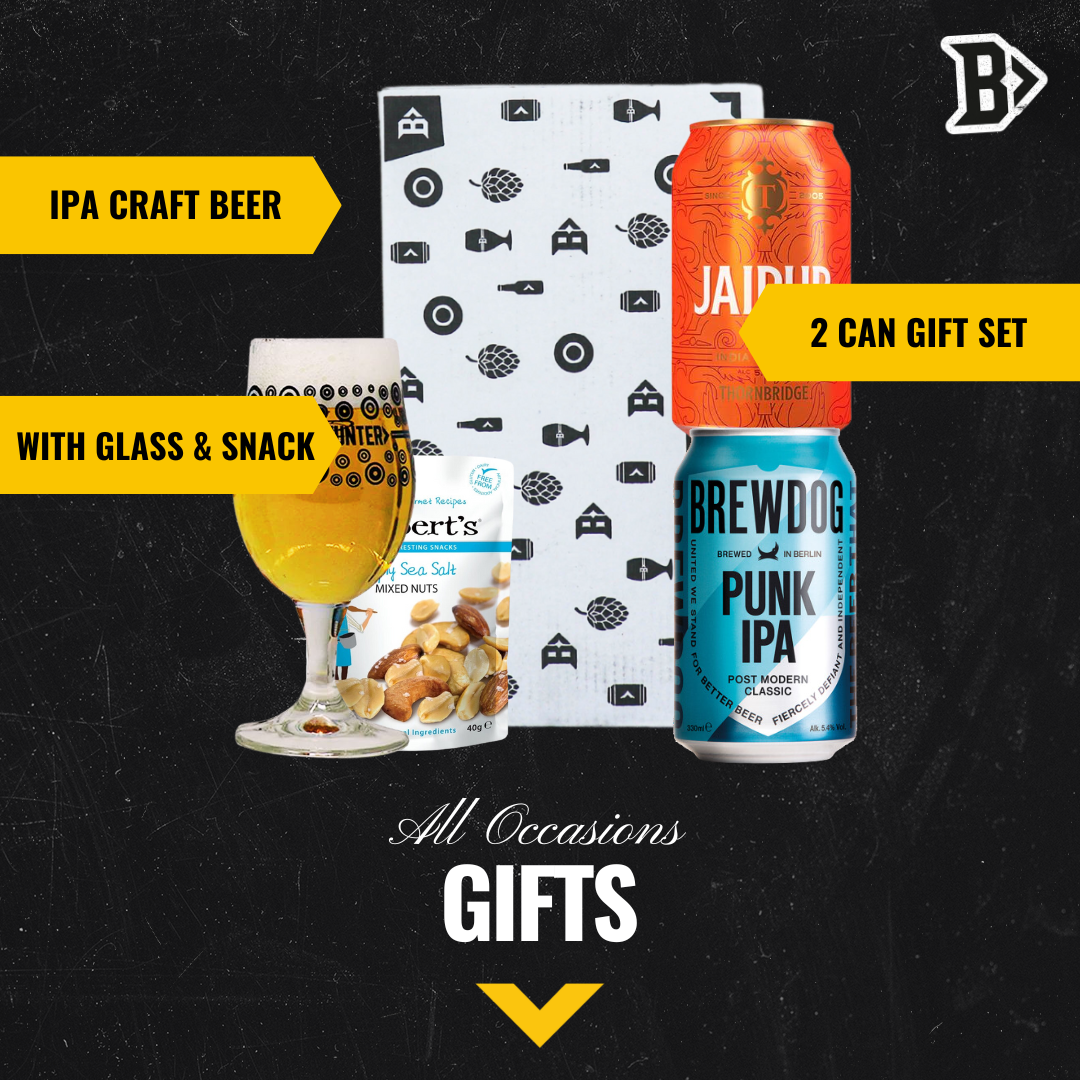IPA Craft Beer 2 Can Gift Set with Beerhunter Glass (330ml Cans ...