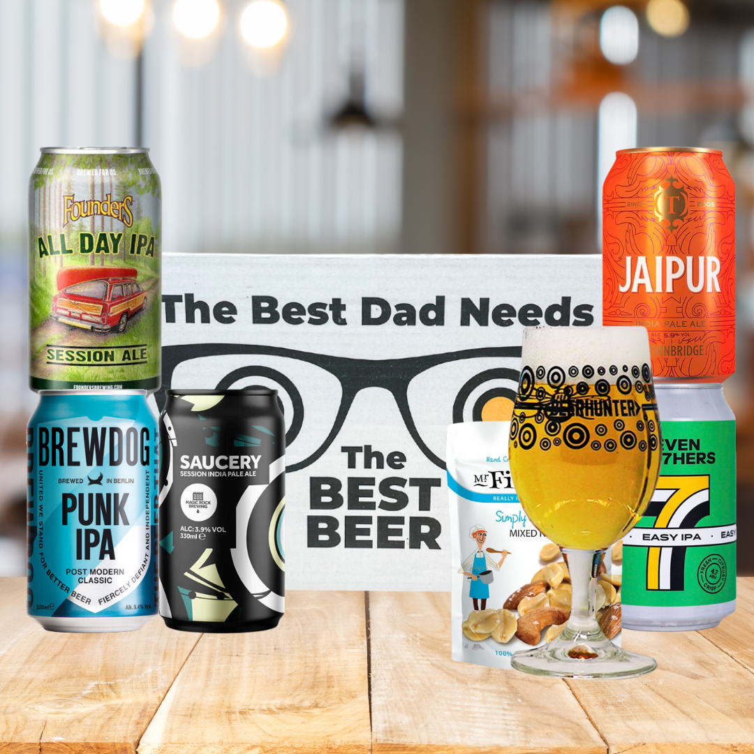 IPA Craft Beer &#39;Best Dad&#39; 5 Can Gift Pack with Glass - BEERHUNTER