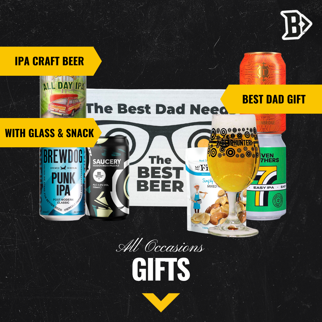 IPA Craft Beer 'Best Dad' 5 Can Gift Pack with Glass - BEERHUNTER