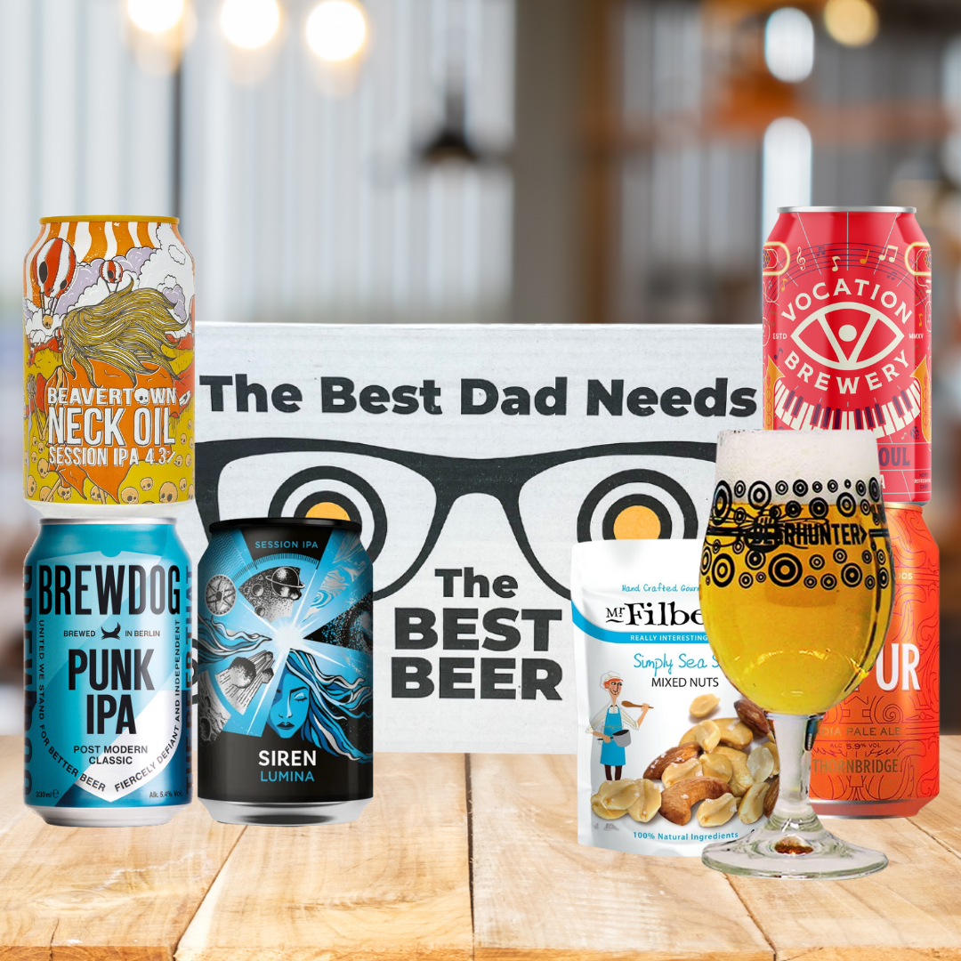 IPA Craft Beer 'Best Dad' 5 Can Gift Pack with Glass