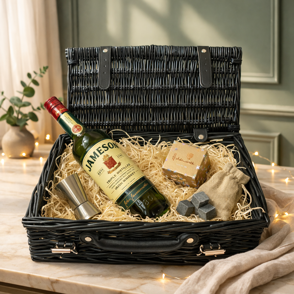 Jameson Triple Distilled Irish Whiskey 14" Gift Hamper with Chocolates and Accessories - 70cl (40%ABV)