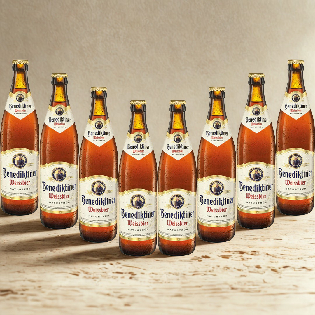 Benediktiner German Weissbier Wheat Beer 500ml Bottle - 5.4% ABV (Multipack)