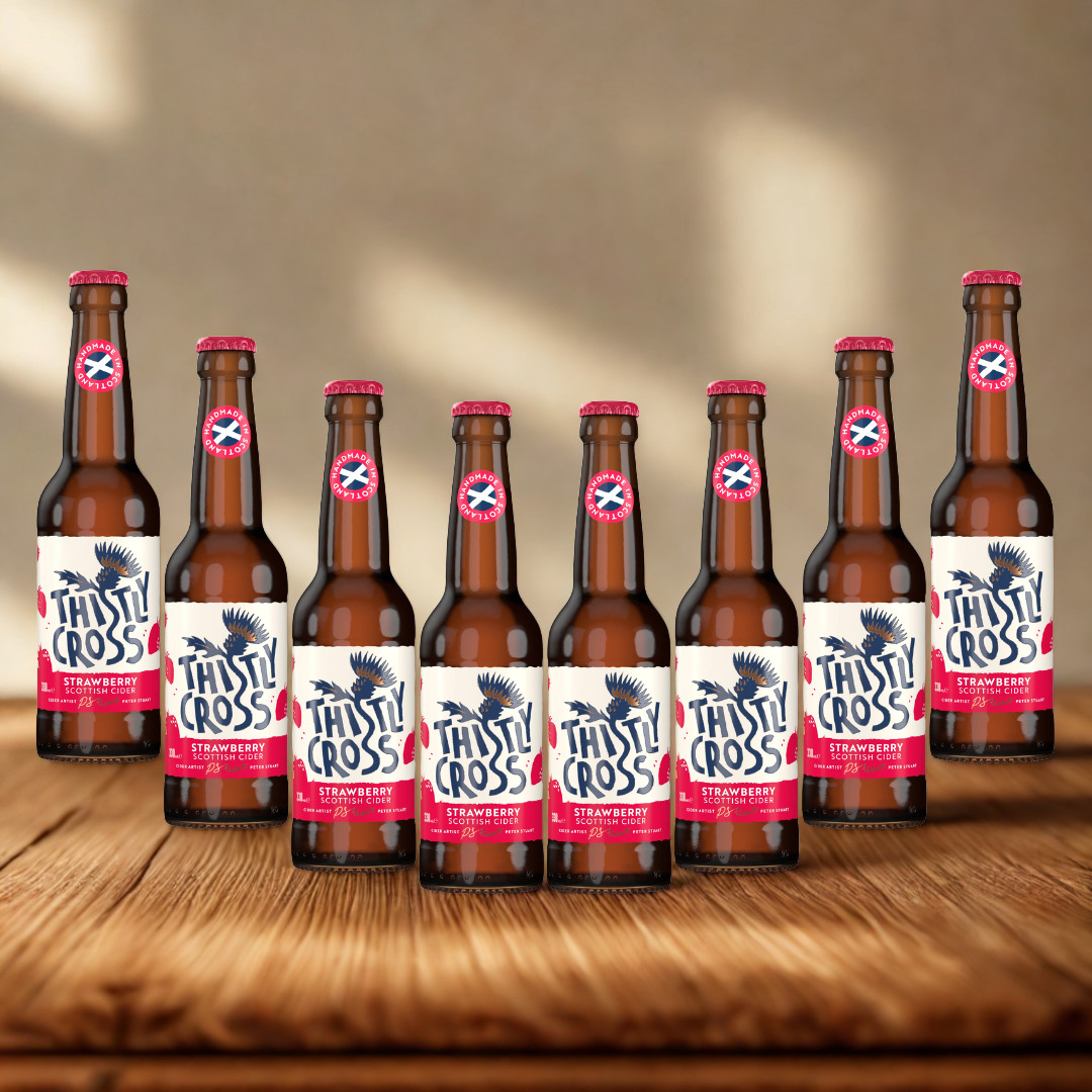 Thistly Cross Strawberry Craft Cider 330ml Bottles - 4.0% ABV (Multipack)