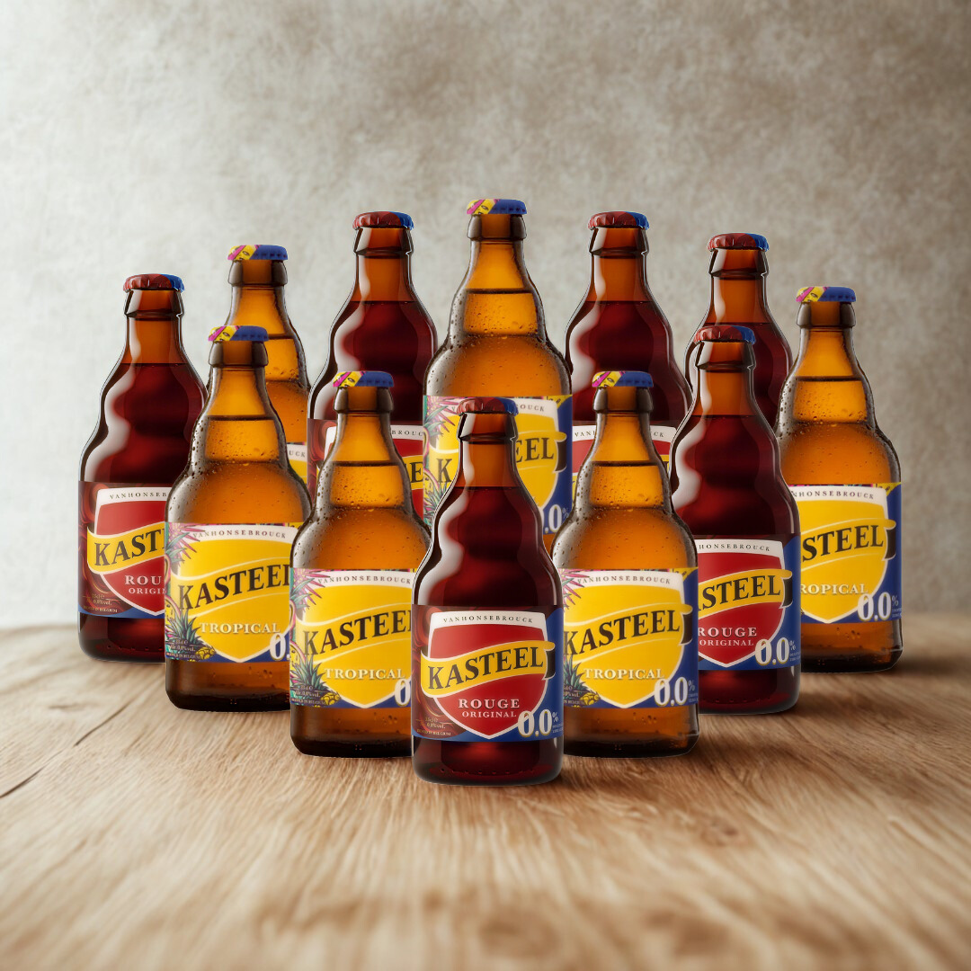 Fruits Rouges 330ml Kasteel Alcohol-Free Fruit Beer Mixed Case (Rouge & Tropical) 330ml Bo ...