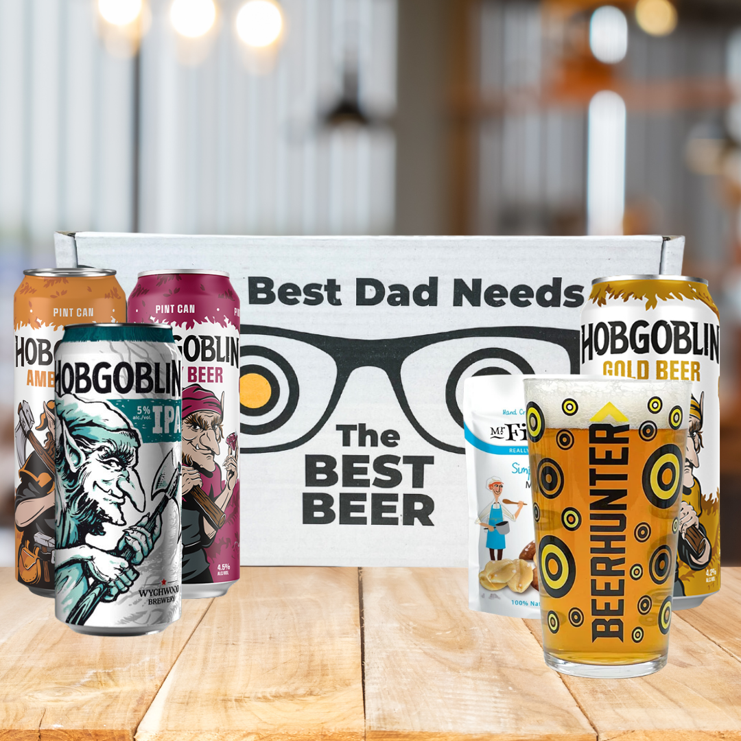 4 Can Ale Beer Gift Set - Hobgoblin with Branded Glass