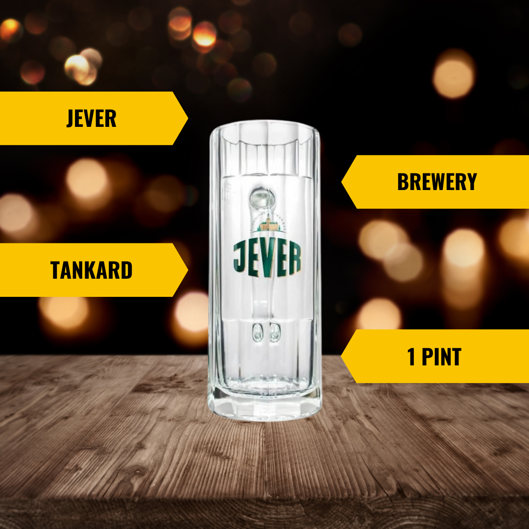 Jever 0.5ltr Tankard Official Branded - Perfect Drinking Glass - BEERHUNTER