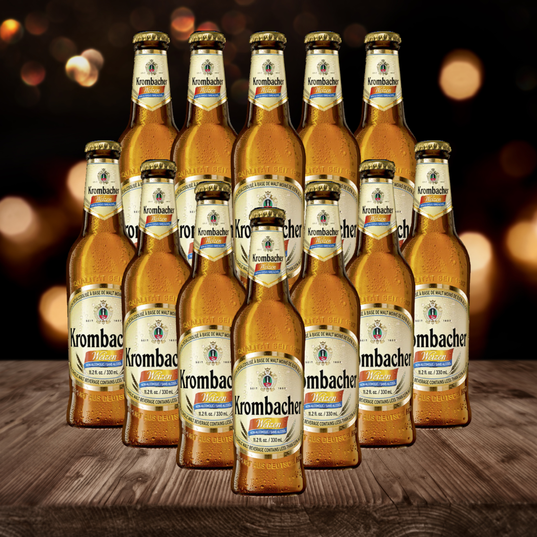 Krombacher Alcohol Free Weizen German Wheat Beer 500ml Bottles (12 Pack) - 0.0% ABV
