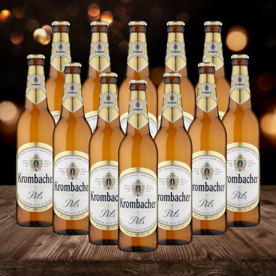 Krombacher Pils German Premium Lager 500ml Bottles - 4.8% ABV - BEERHUNTER