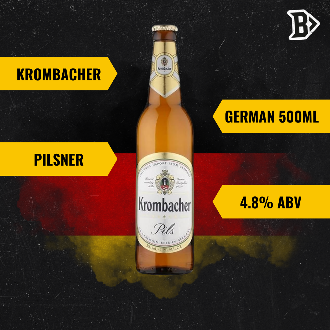 Krombacher Pils German Premium Lager 500ml Bottles - 4.8% ABV - BEERHUNTER