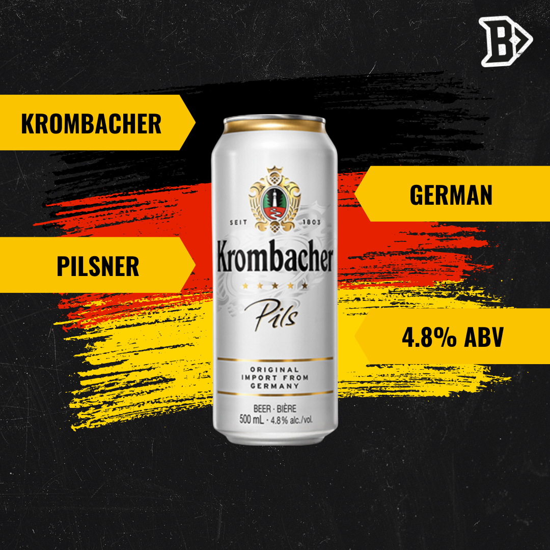 Krombacher Pils Premium German Pilsner 500ml Cans (12 Pack) - 4.8% ABV